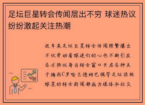 足坛巨星转会传闻层出不穷 球迷热议纷纷激起关注热潮